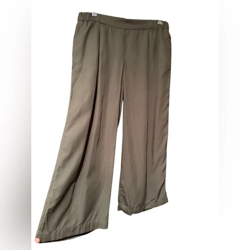 J Jill Wide Leg Gaucho Pants Army Green Size X Small